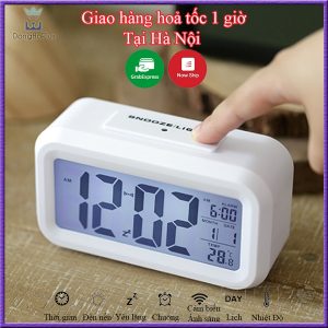 Sẵn Đồng Hồ Báo Thức Để Bàn Đèn LED Điện Tử Decor Bàn Học Cute Hiển Thị Thời Gian, Ngày Tháng, Nhiệt Độ, Hẹn Giờ C1019| Shop Phụ Kiện Số