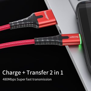 Sẵn Dây Cáp Sạc Dữ Liệu micro usb 3a essager Sạc Nhanh Có Đèn led 3a Cho Điện Thoại| Shop Phụ Kiện Số - Ảnh 3