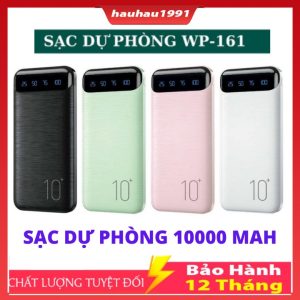 Sẵn Sạc dự phòng 10000 mAh pin sạc dự phòng Wk -161 bảo hành 24 tháng lỗi 1 đổi 1| Shop Phụ Kiện Số