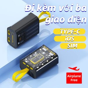 Sẵn Sạc Dự Phòng 20000mAh Dung Lượng Lớn Trong Suốt Phong Cách Punk Cho Điện Thoại| Shop Phụ Kiện Số - Ảnh 3