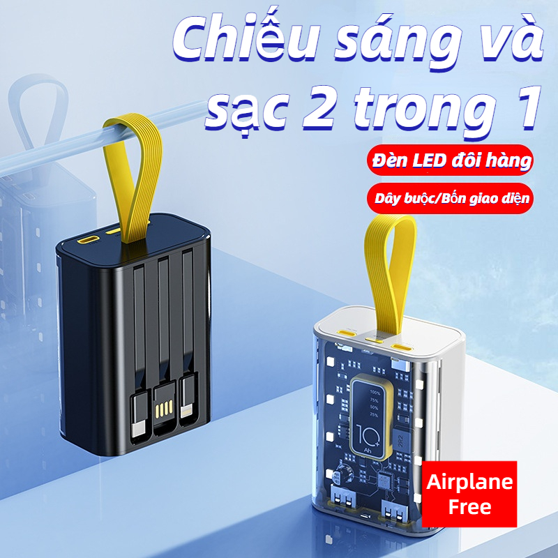 Sẵn Sạc Dự Phòng 20000mAh Dung Lượng Lớn Trong Suốt Phong Cách Punk Cho Điện Thoại| Shop Phụ Kiện Số - Ảnh 4