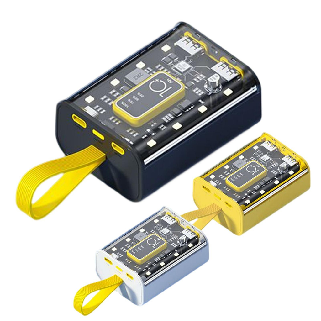 Sẵn Sạc Dự Phòng 20000mAh Dung Lượng Lớn Trong Suốt Phong Cách Punk Cho Điện Thoại| Shop Phụ Kiện Số