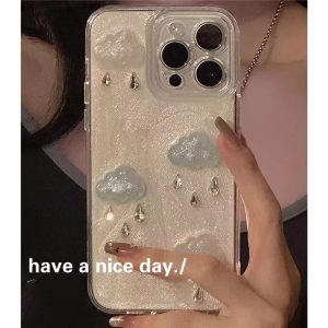 Sẵn Ins Ốp Điện Thoại Mềm Hình Cô Gái Đám Mây Và Mưa Cho iphone 16 Pro Max 7 8 14 + 15 plus se 2020 2022 x xs xr 11 12 13 15 pro max| Shop Phụ Kiện Số