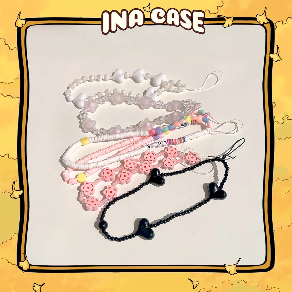 Dây đeo điện thoại xỏ hạt nhiều mẫu xinh xắn có thể làm móc khoá - Ina Case sg 11134201 22110