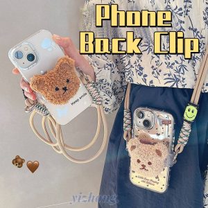 Sẵn Dây Đeo Điện Thoại Bằng polyester Hình Gấu Bông Kèm Kẹp Chống Thất Lạc Tiện Dụng| Shop Phụ Kiện Số