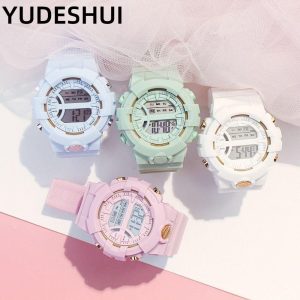 Sẵn YUDESHUI Đồng hồ thể thao bé gái, Đồng hồ bấm giờ đếm ngược Đồng hồ nữ kỹ thuật số LED thời trang, Đồng hồ dạ quang đa năng chống nước 2024| Shop Phụ Kiện Số