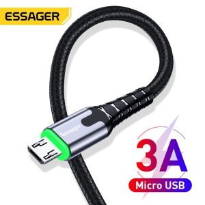 Sẵn Dây Cáp Sạc Dữ Liệu micro usb 3a essager Sạc Nhanh Có Đèn led 3a Cho Điện Thoại| Shop Phụ Kiện Số