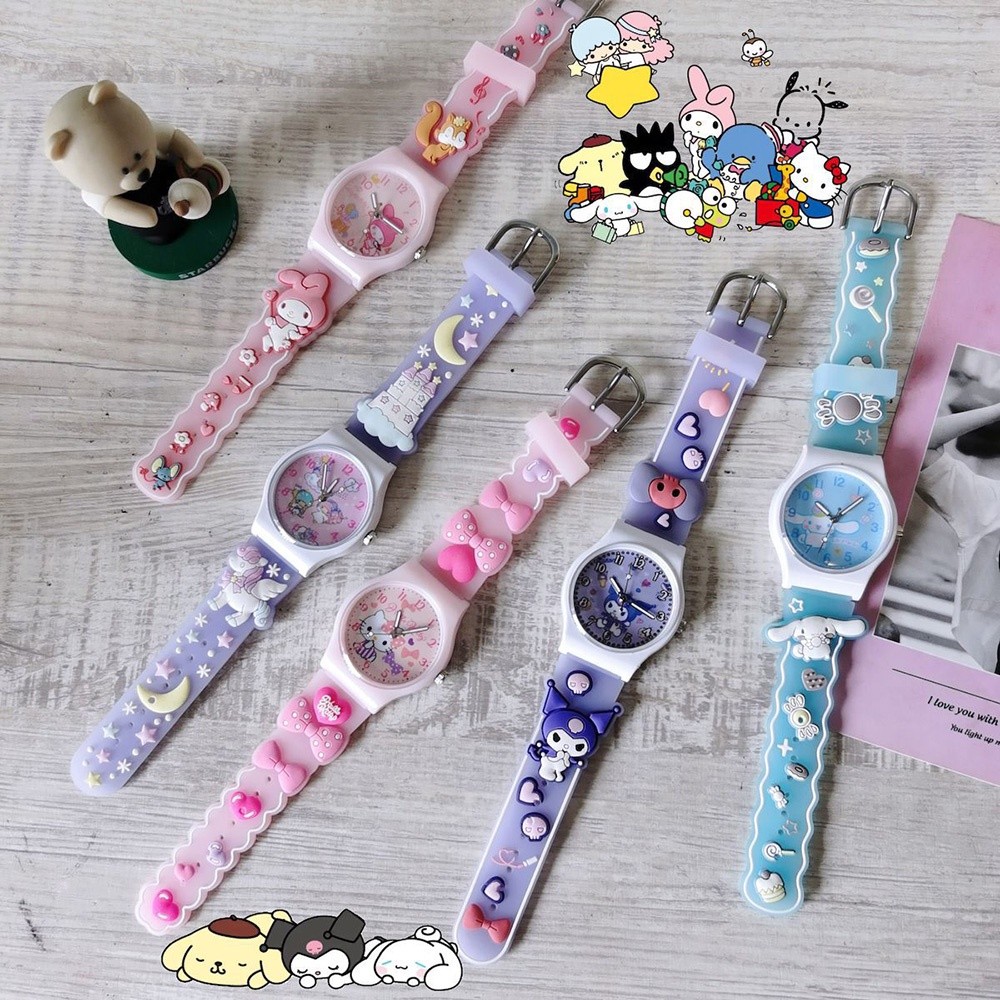 SANRIO Đồng Hồ Đeo Tay 3D Kuromi Hello Kitty Cinnamoroll Melody Bằng Silicon Màu Macaron Chất Lượng Cao Chống Thấm Nước Có Dây Đeo Cho Học Sinh Trẻ Em sg 11134301 7rbmn m63fv35r6wpjfb