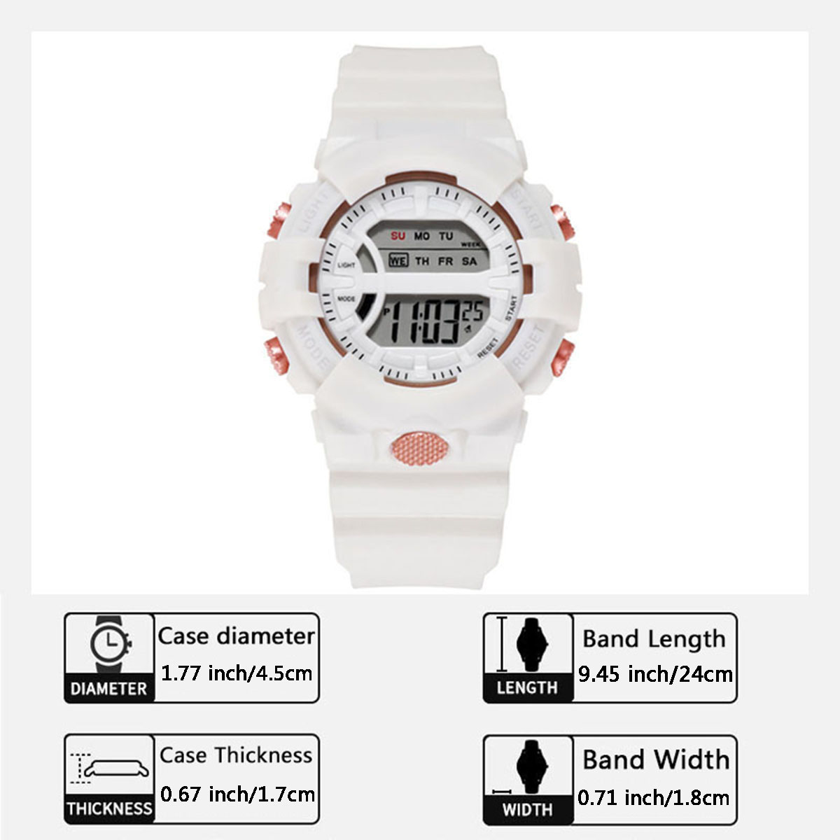 Đồng hồ báo thức lịch phát sáng đa chức năng Đồng hồ điện tử Chronograph sg 11134301 7rcez