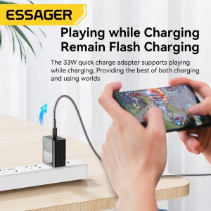 Sẵn Củ sạc nhanh ESSAGER nhiều cổng USB C 33W thích hợp cho iP 14 13 12 11 Pro Max XS 8 Plus iPd Pro Air Mini| Shop Phụ Kiện Số - Ảnh 3