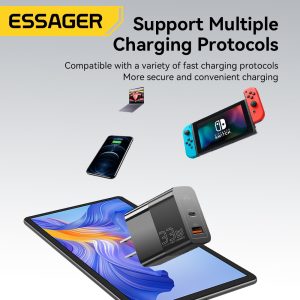 Sẵn Củ sạc nhanh ESSAGER nhiều cổng USB C 33W thích hợp cho iP 14 13 12 11 Pro Max XS 8 Plus iPd Pro Air Mini| Shop Phụ Kiện Số - Ảnh 2