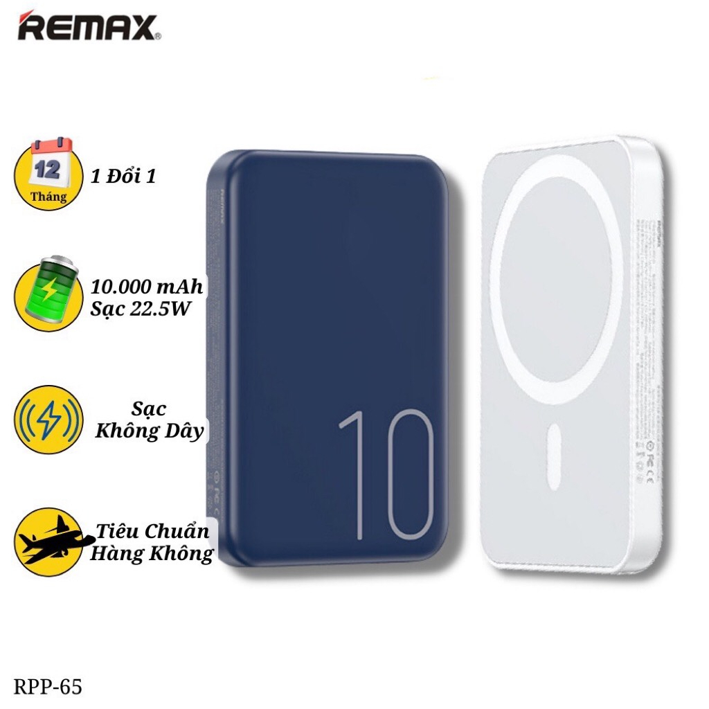 sạc dự phòng không dây rpp 65 10000mah sạc nhanh 20w 15w từ tính remax hàng chính hãng bảo hành 6 tháng vn 11134207 23010 cr1cs3j8v8lv39