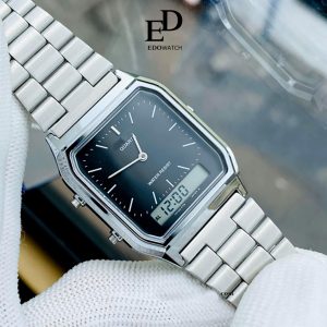 Sẵn Đồng Hồ Nam, Nữ unisex AQ-230 dây kim loại, vòng tay cuff chống nước, thiết kế thời trang vintage| Shop Phụ Kiện Số