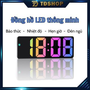 Sẵn Đồng hồ LED để bàn nhiều màu, có báo thức, hiển thị thời gian, nhiệt độ, hẹn giờ, cảm biến ánh sáng tự động.| Shop Phụ Kiện Số