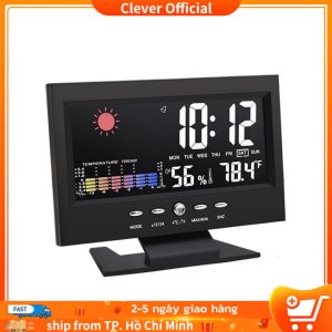 Sẵn FREESHIP Đồng Hồ Để Bàn LED Màn Hình LCD Báo Thức, Cảm Biến Âm Thanh| Shop Phụ Kiện Số