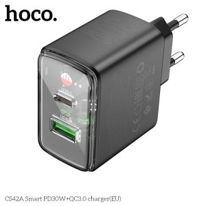 Sẵn Củ sạc nhanh 30w Hoco CS42A sạc nhanh PD30W + QC3.0, chân cắm tròn, kiểu dáng trong| Shop Phụ Kiện Số - Ảnh 2