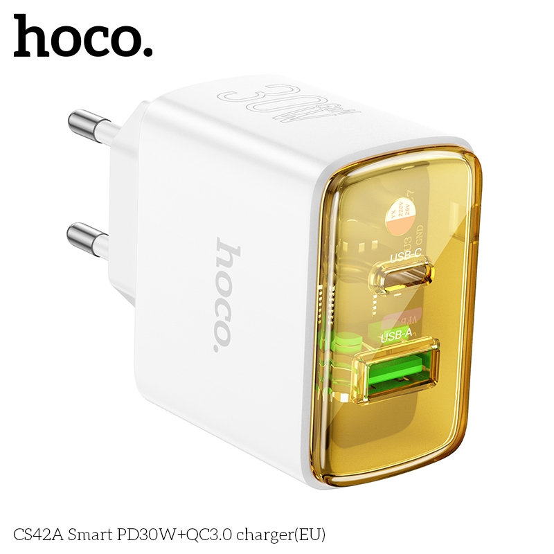 Sẵn Củ sạc nhanh 30w Hoco CS42A sạc nhanh PD30W + QC3.0, chân cắm tròn, kiểu dáng trong| Shop Phụ Kiện Số - Ảnh 3