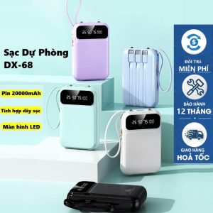 Sẵn Pin sạc dư phòng cao cấp 20000mah 10000mah sạc nhanh pin mini dung lượng lớn có sẵn nhiều dây sạc với màn hình led| Shop Phụ Kiện Số