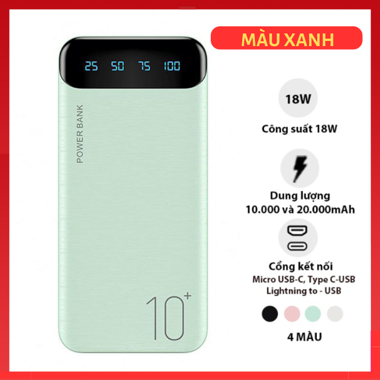 Sẵn Sạc dự phòng 10000 mAh pin sạc dự phòng Wk -161 bảo hành 24 tháng lỗi 1 đổi 1| Shop Phụ Kiện Số - Ảnh 4
