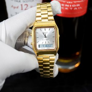 Sẵn Đồng hồ CA.SI.O  AQ-230 mặt vuông cổ điển đơn giản, phối đồ dễ dàng, lịch lãm bảo hành 12 tháng| Shop Phụ Kiện Số