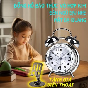 Sẵn Đồng Hồ Báo Thức Helios Hợp Kim [TẶNG GIÁ ĐIỆN THOẠI] - Có Dạ Quang, Bền Bỉ| Shop Phụ Kiện Số