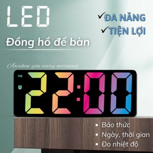 Sẵn Đồng hồ led mặt gương để bàn MM HOUSE đồng hồ điện tử báo thức, đo nhiệt độ decor bàn làm việc, phòng ngủ siêu chill| Shop Phụ Kiện Số