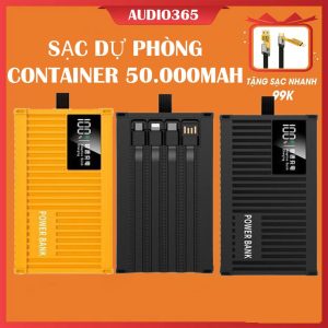 Sẵn Sạc dự phòng CONTAINER 50.000MAH kèm dây sạc nhanh 4 đầu, sạc nhanh PD 120W - AUDIO365| Shop Phụ Kiện Số - Ảnh 2
