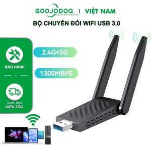 Sẵn USB Thu Sóng wifi Goojodoq 1300mbps USB 3.0  2 Râu Kết Nối Mạng Không Dây 2.4G+5G Bộ Thu Phát WiFi Cho Máy Tính| Shop Phụ Kiện Số