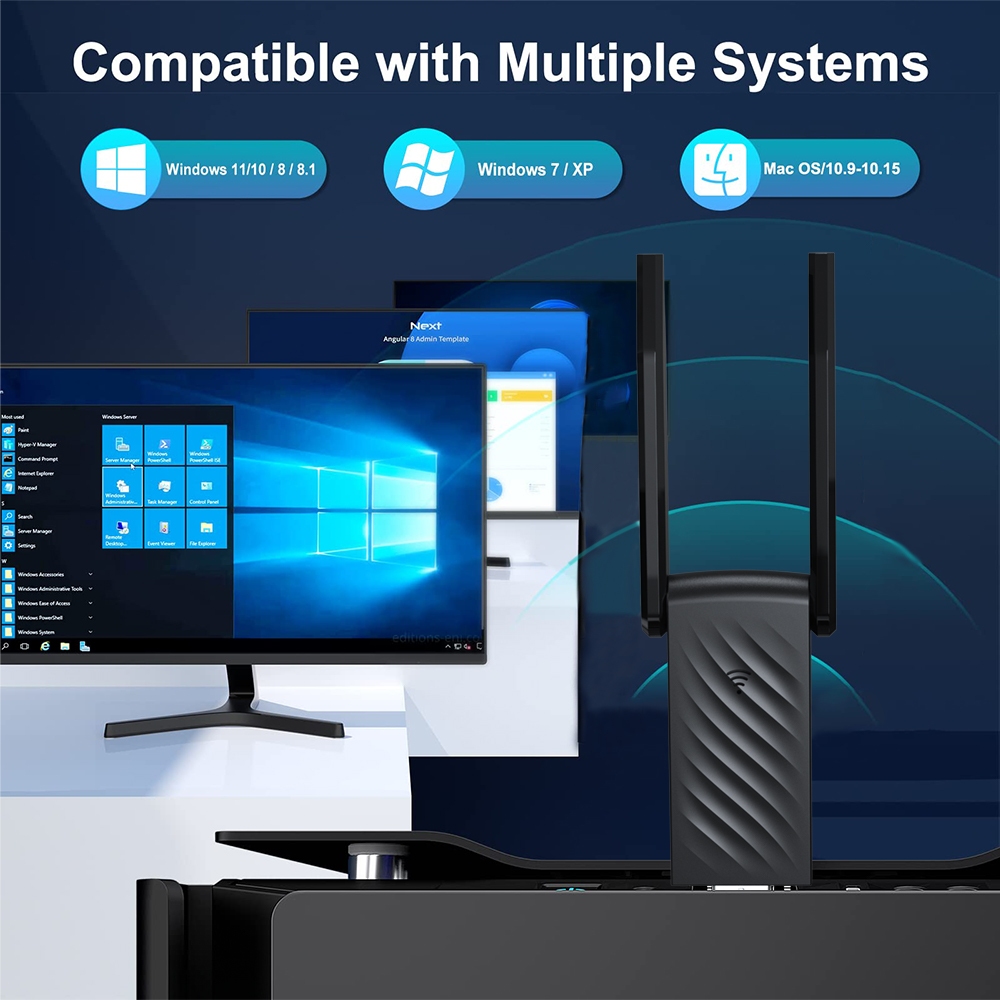 Sẵn USB Thu Sóng wifi Goojodoq 1300mbps USB 3.0 2 Râu Kết Nối Mạng Không Dây 2.4G+5G Bộ Thu Phát WiFi Cho Máy Tính| Shop Phụ Kiện Số - Ảnh 2