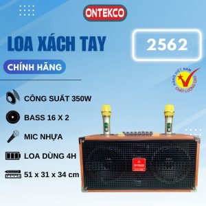 Sẵn Loa kéo bluetooth ONTEKCO EV188/ 2562 tặng kèm 2 tay mic hát karaoke cực hay, loa gỗ âm thanh căng chuẩn| Shop Phụ Kiện Số