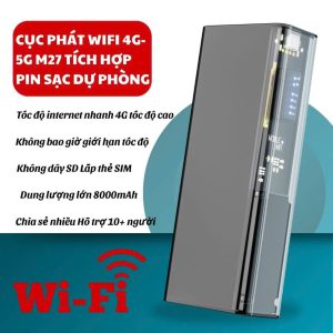 Sẵn Bộ phát wifi 4G M27 không dây, phát wifi di động kèm sạc dự phòng, kết nối nhiều thiết bị tiện lợi| Shop Phụ Kiện Số - Ảnh 2