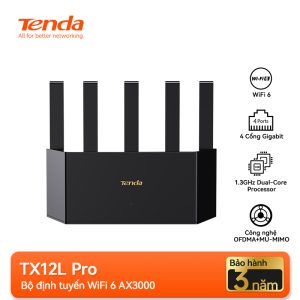 Sẵn Bộ Phát WiFi Tenda TX12L Pro Chuẩn WiFi 6 AX3000Mbps hỗ trợ EasyMesh - Hàng Chính Hãng| Shop Phụ Kiện Số